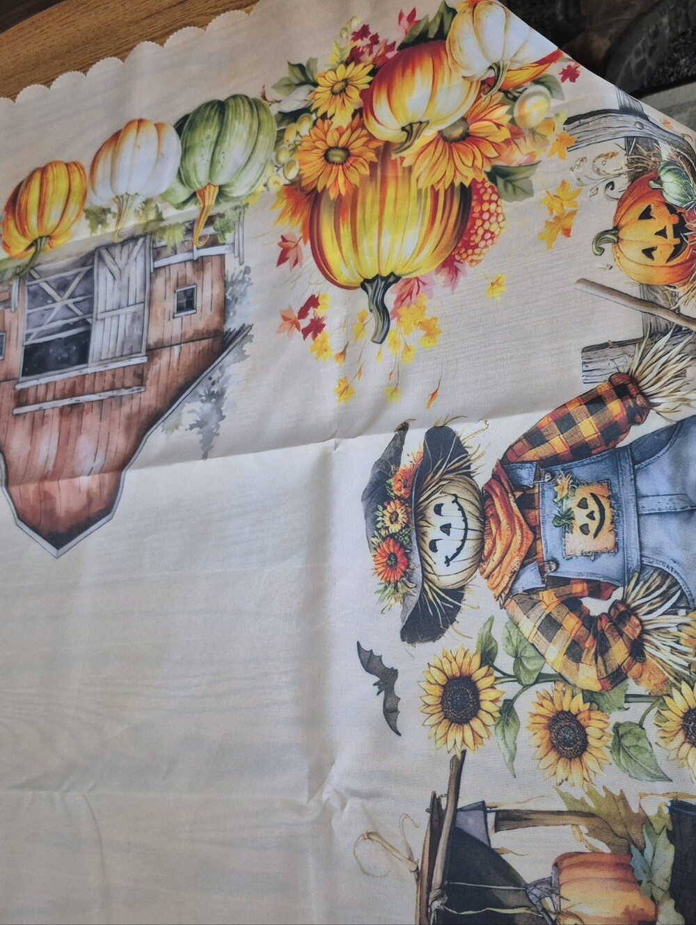 Punkin Scarecrow 118 By 56 Table Cloth
